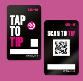 Contactless payment cards example design pink